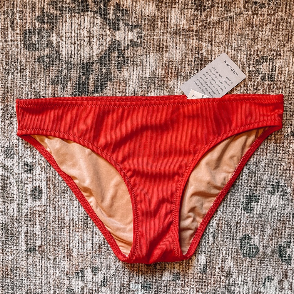 NWT Red Madewell ribbed bikini swim bottoms